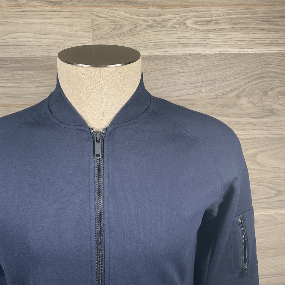 Patrick Assaraf Navy Bomber Jacket – Men’s Medium